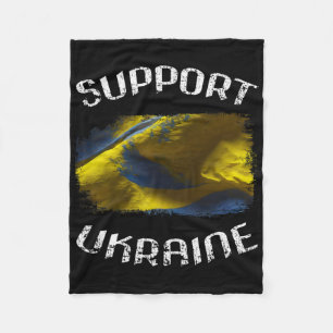 Grunge Stand With Ukraine Statement Piece For Supp Fleece Blanket