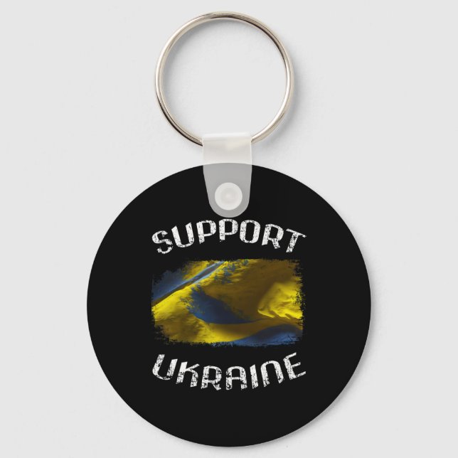 Grunge Stand With Ukraine Statement Piece For Supp Key Ring (Front)
