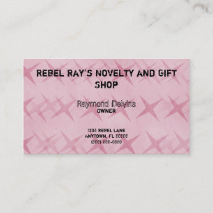 Grunge Star Business Card, Petal Pink Card