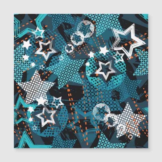 Grunge star pattern, playful children's design. (Front)