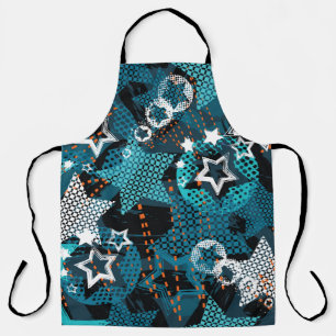 Grunge star pattern, playful children's design. apron