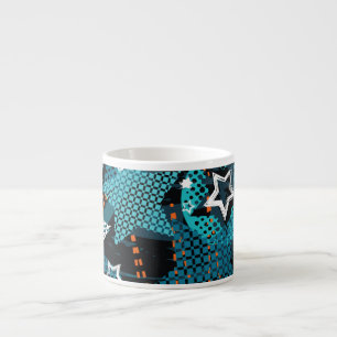 Grunge star pattern, playful children's design. espresso cup