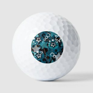 Grunge star pattern, playful children's design. golf balls