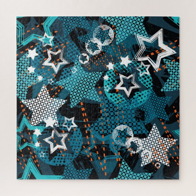 Grunge star pattern, playful children's design. jigsaw puzzle (Vertical)