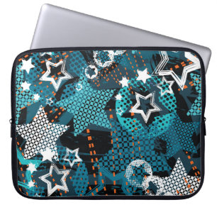 Grunge star pattern, playful children's design. laptop sleeve