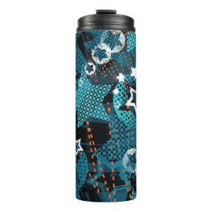 Grunge star pattern, playful children's design. thermal tumbler