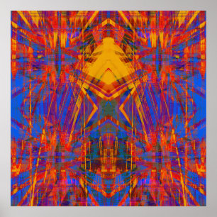 Grunge star pattern poster