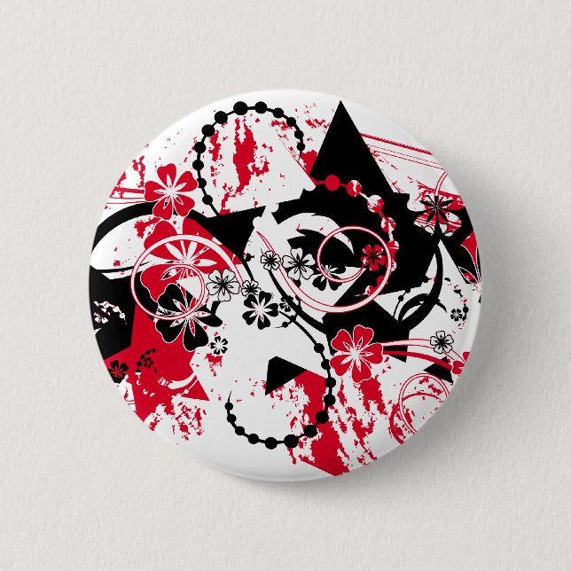 grunge stars 6 cm round badge (Front)