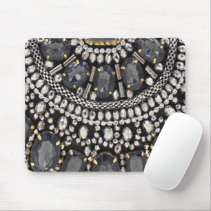grunge steampunk art deco black silver bohemian mouse mat