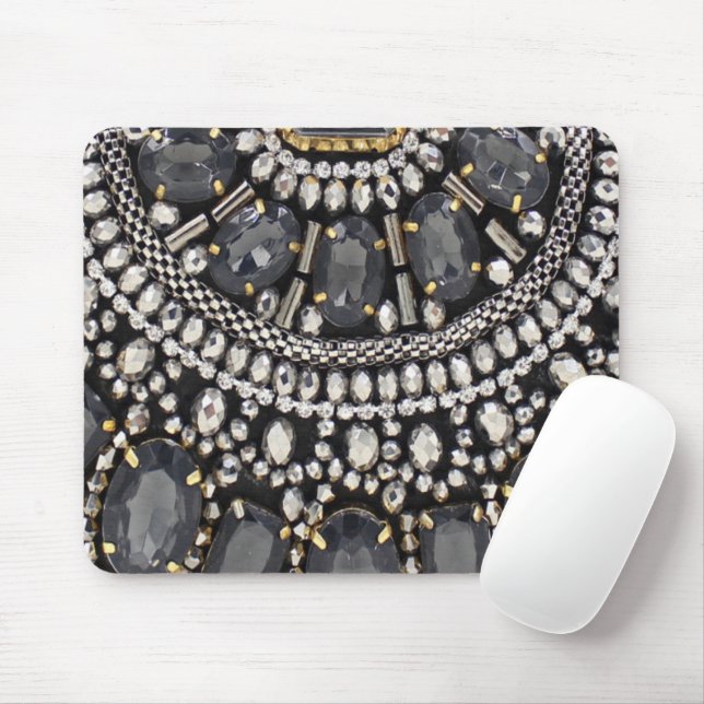 grunge steampunk art deco black silver bohemian mouse mat (With Mouse)