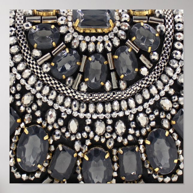 grunge steampunk art deco black silver bohemian poster (Front)