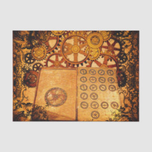 Grunge Steampunk Gears Tissue Paper