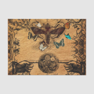 Grunge Steampunk Victorian Butterfly Tissue Paper