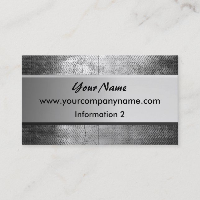 Grunge Steel Metal Business Cards (Front)