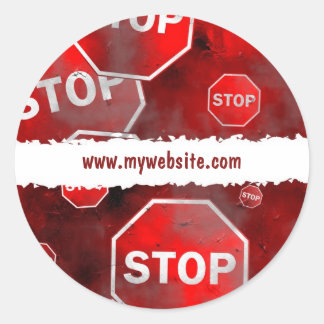 Grunge Stop Signs Classic Round Sticker