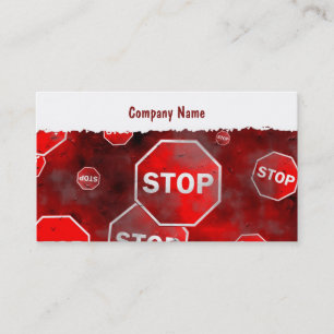Grunge Stop Signs, Company Name Business Card