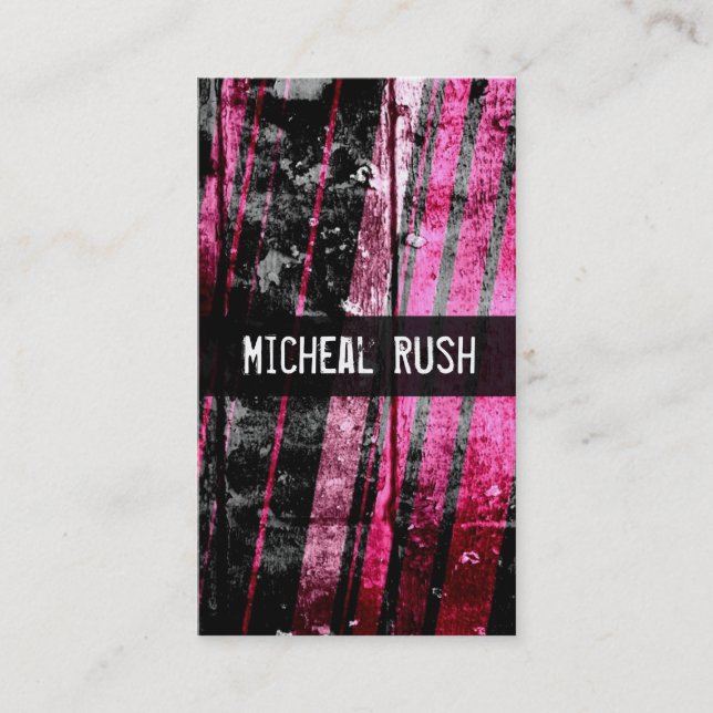 Grunge Streak - Pink Business Card (Front)