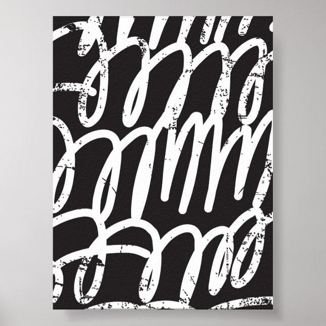 Grunge Street Graffiti Scribble – Urban Abstract W Poster (Front)