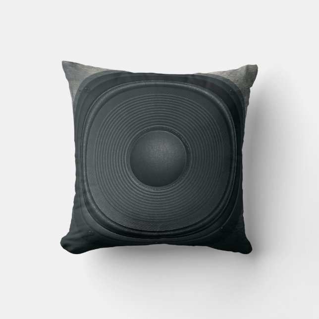 Grunge style, audio speaker background cushion (Front)