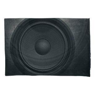 Grunge style, audio speaker background pillowcase