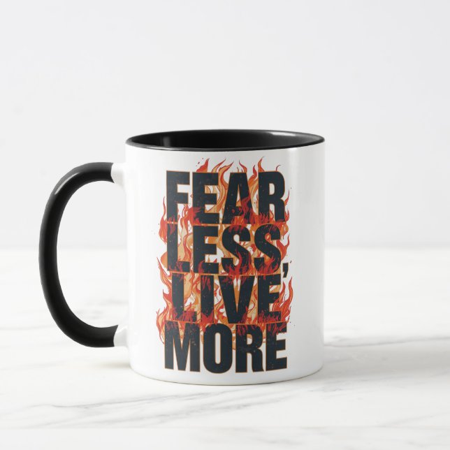Grunge Style Courage and Life Quote Mug (Left)