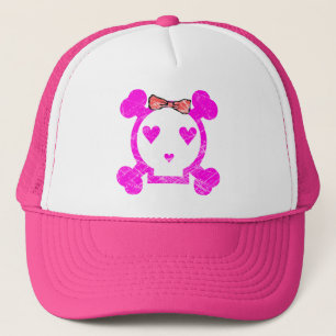GRUNGE STYLE EMO GIRL SKULL TRUCKER HAT