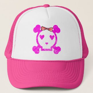 GRUNGE STYLE EMO GIRL SKULL TRUCKER HAT