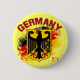 Grunge Style Germany Coat of Arms and Flag 6 Cm Round Badge
