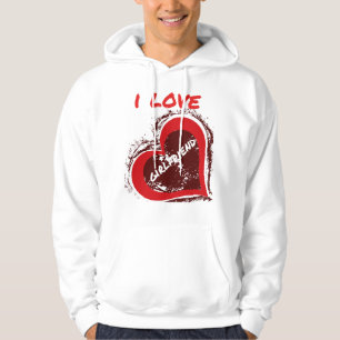 Grunge Style I Love My Girlfriend Heart Design Hoodie
