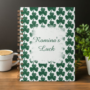 Grunge-Style Irish Clover personalised Notebook