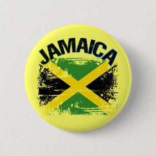 Grunge Style Jamaica Flag Design 6 Cm Round Badge