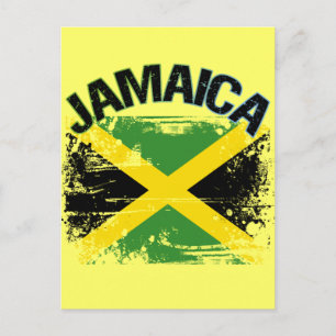Grunge Style Jamaica Flag Design Postcard