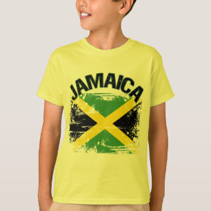 Grunge Style Jamaica Flag Design T-Shirt