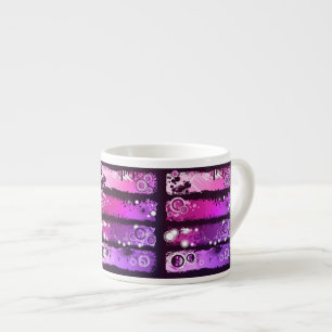 Grunge Style Music Banner 3 Espresso Cup