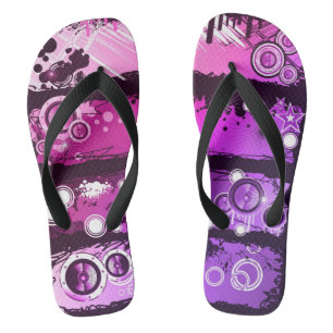 Grunge Style Music Banner 3 Flip Flops