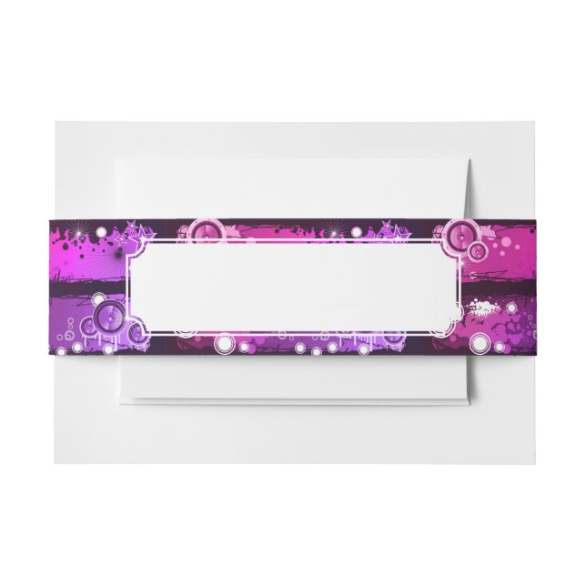Grunge Style Music Banner 3 Invitation Belly Band (Front Example)