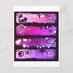 Grunge Style Music Banner 3 Postcard