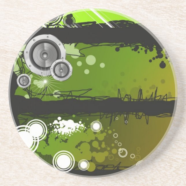 Grunge Style Music Banner Coaster (Front)