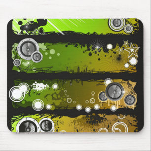 Grunge Style Music Banner Mouse Mat