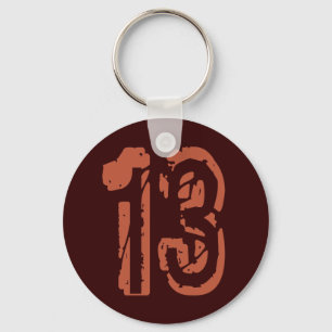 GRUNGE STYLE NUMBER 13 KEY RING