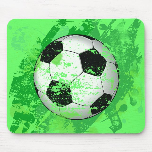GRUNGE STYLE SOCCER BALL MOUSE MAT (Front)