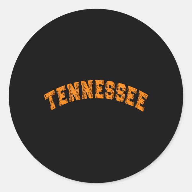 Grunge Style State Of Tennessee Baseball Classic Round Sticker (Front)