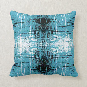 Grunge Style Teal Abstract. Cushion