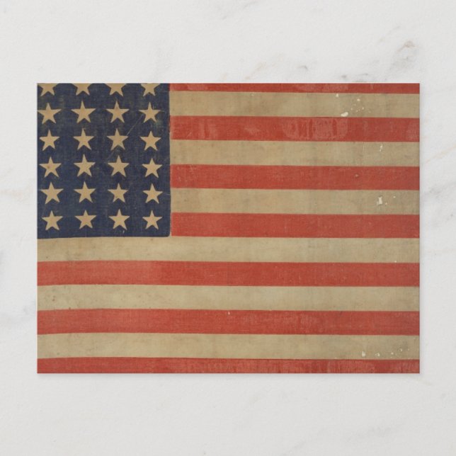 Grunge Style Vintage Patriotic American Flag Postcard (Front)