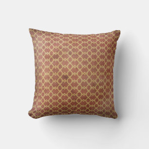 Grunge Style Vintage Pillow Distressed Rust /Gold