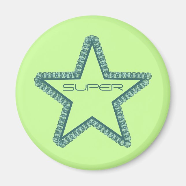 Grunge Superstar Magnet, Teal Magnet (Front)