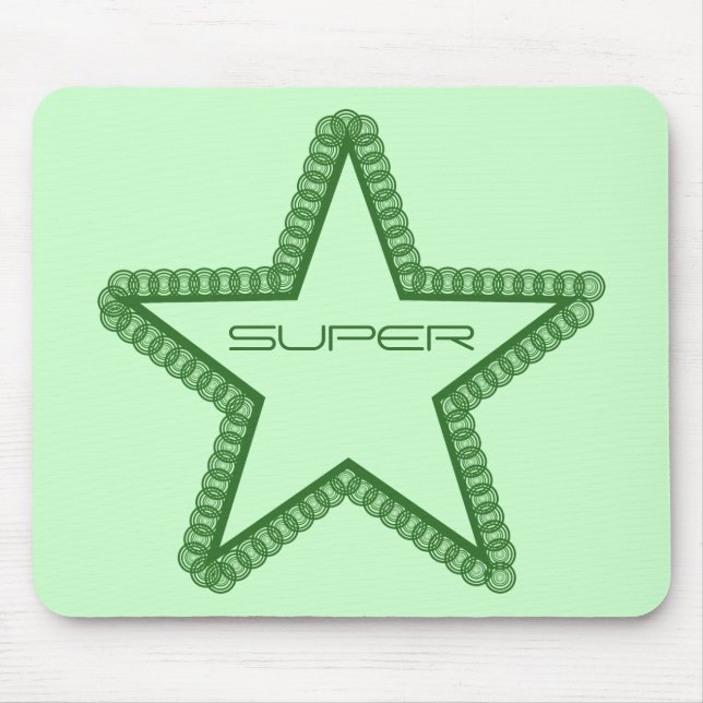 Grunge Superstar Mousepad, Forest Green Mouse Mat (Front)
