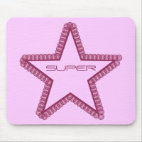Grunge Superstar Mousepad, Fuchsia