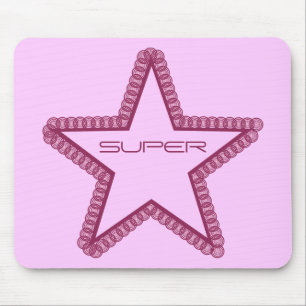Grunge Superstar Mousepad, Fuchsia Mouse Mat