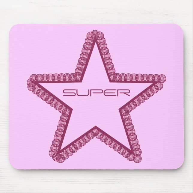 Grunge Superstar Mousepad, Fuchsia Mouse Mat (Front)